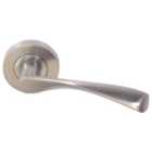 Eden Satin Nickel Round Rose Door Handle - 1 Pair