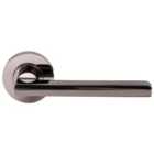 Milan Black Nickel Round Rose Door Handle - 1 Pair