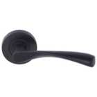 Eden Matt Black Round Rose Door Handle - 1 Pair