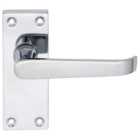 Victorian Straight Chrome Latch Door Handle - 3 Pairs