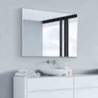 MirrorOutlet Manhattan Bright Silver Aluminium Framed Modern Wall Mirror 92 x 61.5cm