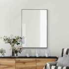 MirrorOutlet Manhattan Jet Black Aluminium Framed Modern Wall Mirror 92 x 61.5cm