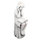 Solstice Sculptures Julie Reading Girl 86Cm White Stone Effect