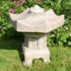 Solstice Sculptures Pagoda Lantern Small 40Cm Weathered Dark Stone Effect