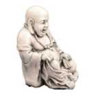 Solstice Sculptures Buddhist Monk Sitting 43Cm Antique Stone Effect