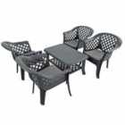 Savona Coffee Table With 4 Savona Chairs Anthracite
