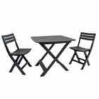 Brescia Folding Table With 2 Brescia Chairs Set Anthracite