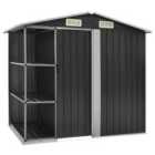 vidaXL Garden Shed With Rack Anthracite 205X130X183cm - Iron Grey