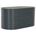 vidaXL Garden Raised Bed 160X80X81cm Galvanised Steel - Grey