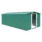 vidaXL Garden Shed 257X489X181cm - Metal Green
