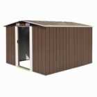 vidaXL Garden Shed 257X298X178cm - Metal Brown