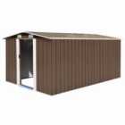 vidaXL Garden Shed 257X392X181cm - Metal Brown
