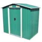 vidaXL Metal Garden Storage Shed 204X132X186cm - Green