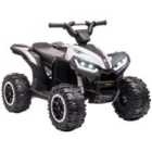 HOMCOM 12V White Electric Quad Bike For Kids Ride On Car ATV Toy For 3-5 Years