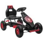 HOMCOM Children Red Pedal Go Kart W/ Adjustable Seat Rubber Wheels Brake
