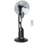 HOMCOM Pedestal Fan With Water Mist Spray Standing Fan W/ Remote & 2.8L Water Tank