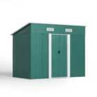 Livingandhome 4 x 8ft Metal Garden Shed w/ Foundation - Green