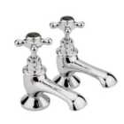 Hudson Reed Black Topaz With Crosshead Bath Taps - Chrome / Black