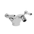 Hudson Reed White Topaz With & Domed Collar Lever Bidet Tap - Chrome