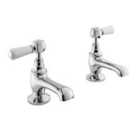 Hudson Reed White Topaz With Lever Basin Taps - Chrome / White