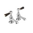 Hudson Reed Black Topaz With Lever Basin Taps - Chrome / Black