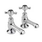 Hudson Reed Black Topaz With Crosshead & Domed Collar Basin Taps - Chrome / Black