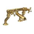Hudson Reed Brass Topaz With Crosshead Deck Mounted Bath Filler - Brushed Brass