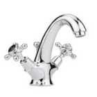 Hudson Reed Black Topaz With Crosshead & Domed Collar Mono Basin Mixer - Chrome / Black