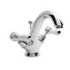 Hudson Reed White Topaz With Lever & Domed Collar Mono Basin Mixer - Chrome / White