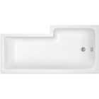 Nuie 1600mm Left Hand Square Shower Bath - White