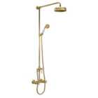 Hudson Reed Traditional Thermostatic Shower Valve With Detachable Head & Kit - Brushed Brass