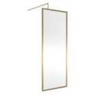Hudson Reed Full Outer Frame Wetroom Screen 1950x800x8mm - Brushed Brass