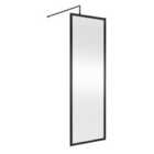 Hudson Reed Full Outer Frame Wetroom Screen 1950x700x8mm - Matt Black