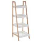 4 Tier Birch Wood Bathroom Shelf