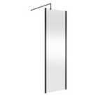 Hudson Reed 700mm Outer Framed Wetroom Screen With Support Bar - Matt Black
