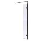 Hudson Reed 300mm Wetroom Swing Screen - Matt Black