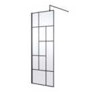 Hudson Reed 760mm Abstract Frame Wetroom Screen - Matt Black