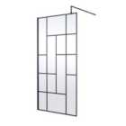 Hudson Reed 1000mm Abstract Frame Wetroom Screen - Matt Black