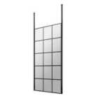 Hudson Reed 800mm Frame Screen With Ceiling Posts - Matt Black