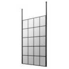 Hudson Reed 1200mm Frame Screen With Ceiling Posts - Matt Black