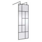 Hudson Reed 700mm Abstract Frame Wetroom Screen - Matt Black