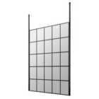 Hudson Reed 1400mm Frame Screen With Ceiling Posts - Matt Black