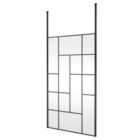 Hudson Reed 1200mm Abstract Frame Wetroom Screen With Ceiling Posts - Matt Black