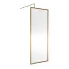 Nuie Full Outer Frame Wetroom Screen 1850x800x8mm - Brushed Brass
