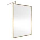 Nuie Full Outer Frame Wetroom Screen 1850x1400x8mm - Brushed Brass
