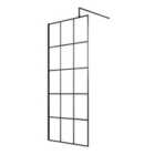 Hudson Reed 700mm Framed Wetroom Screen - Matt Black