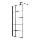Hudson Reed 760mm Framed Wetroom Screen - Matt Black