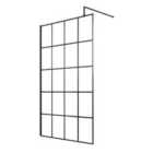 Hudson Reed 1200mm Framed Wetroom Screen - Matt Black