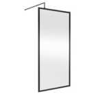 Hudson Reed Full Outer Frame Wetroom Screen 1950x1000x8mm - Matt Black
