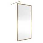 Hudson Reed Full Outer Frame Wetroom Screen 1950x1000x8mm - Brushed Brass